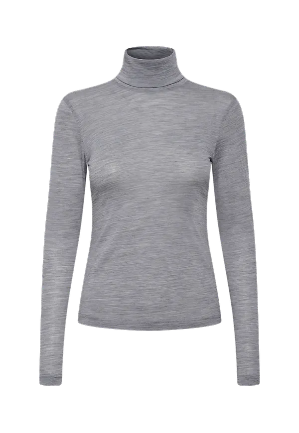 Gestuz - Polotopp SividaGZ Wool Rollneck - Grå