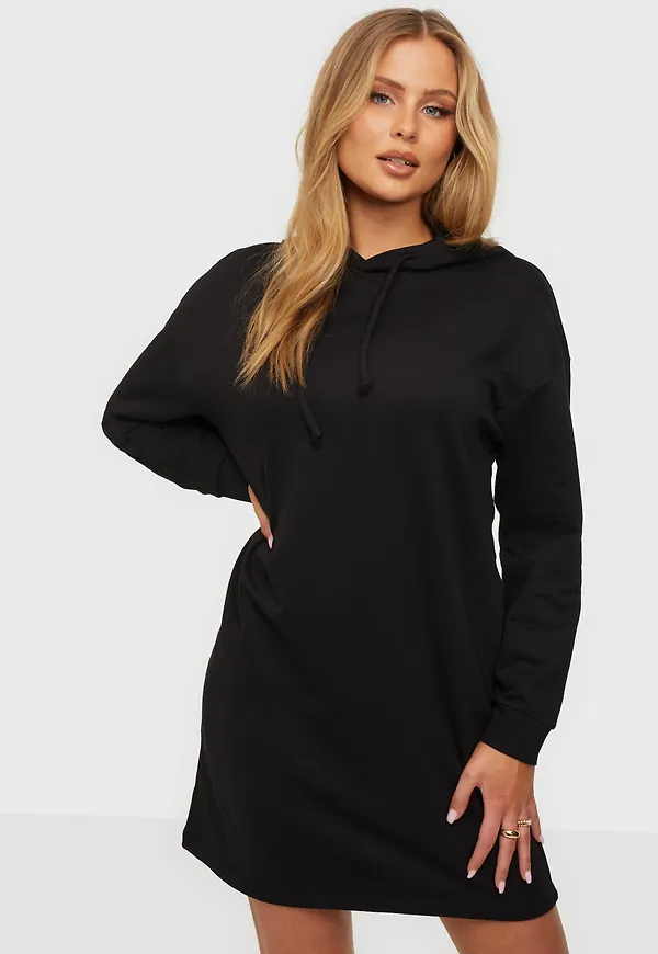 Only - Långärmade klänningar - Onldreamer Life Sweat Hood Dress Sw - Klänningar - Long dresses