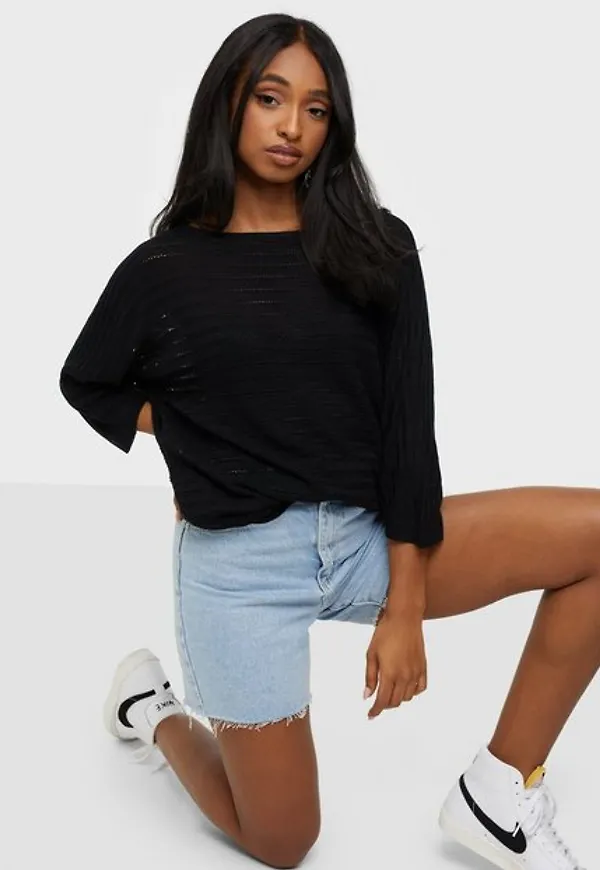 Vero Moda Vmyoyo 3/4 Boatneck Long Blouse Noo Stickade västar