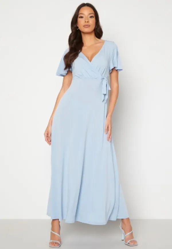 VILA Vallea Tie S/S Ankle Dress Kentucky Blue S