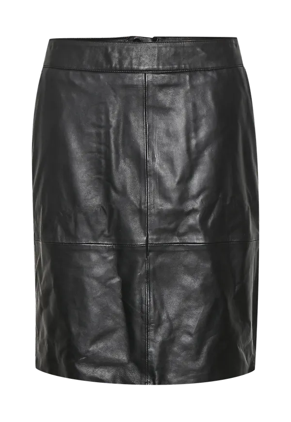 Culture - Skinnkjol cuBerta Leather Skirt - Svart