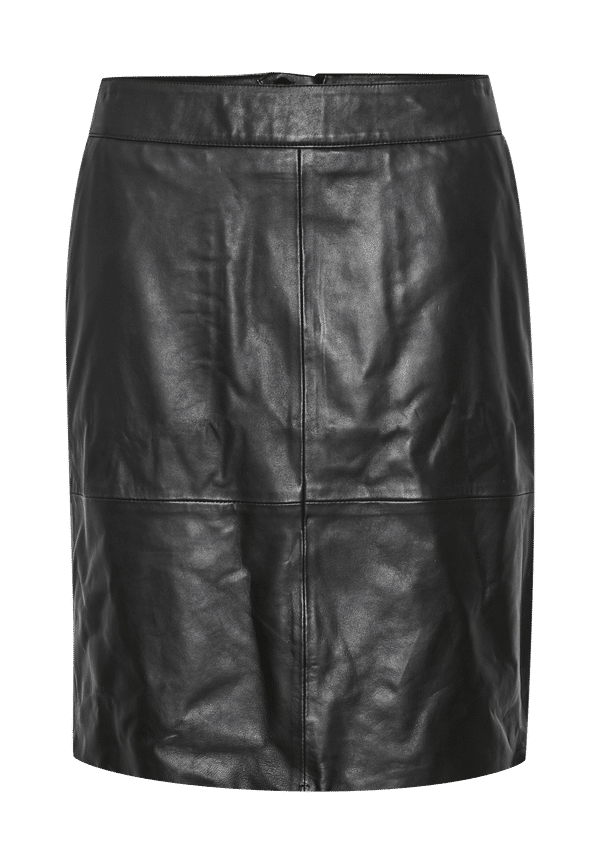 Culture - Skinnkjol cuBerta Leather Skirt - Svart