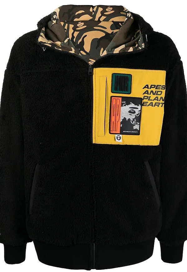 AAPE BY *A BATHING APE® Ape vändbar jacka med huva - Svart
