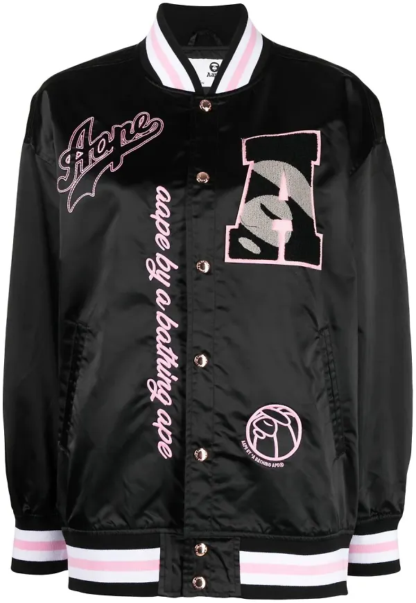 AAPE BY *A BATHING APE® bomberjacka med brodyr - Svart