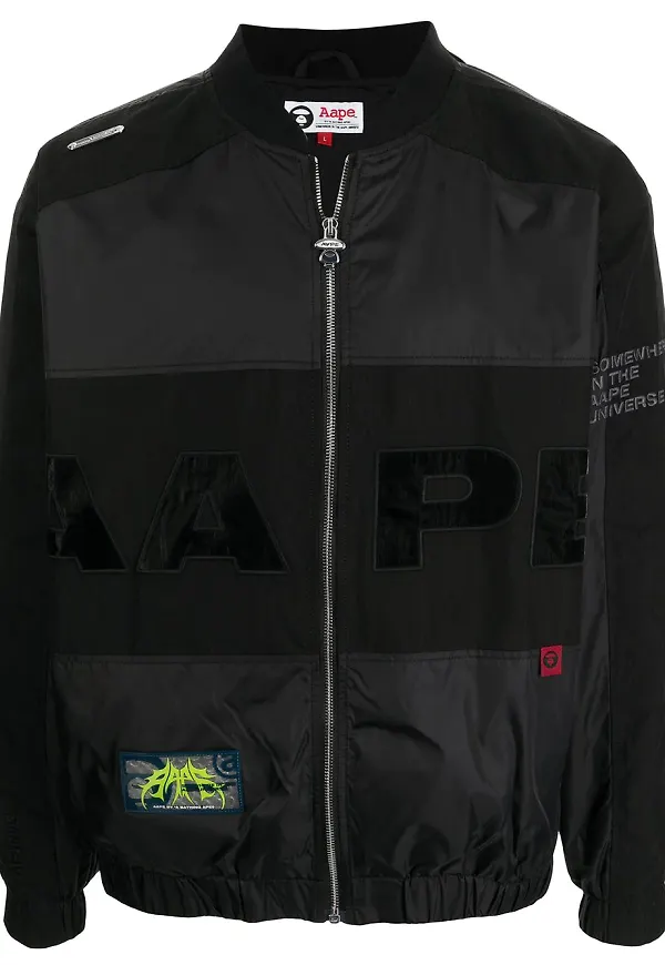 AAPE BY *A BATHING APE® bomberjacka med logotypmärke - Svart
