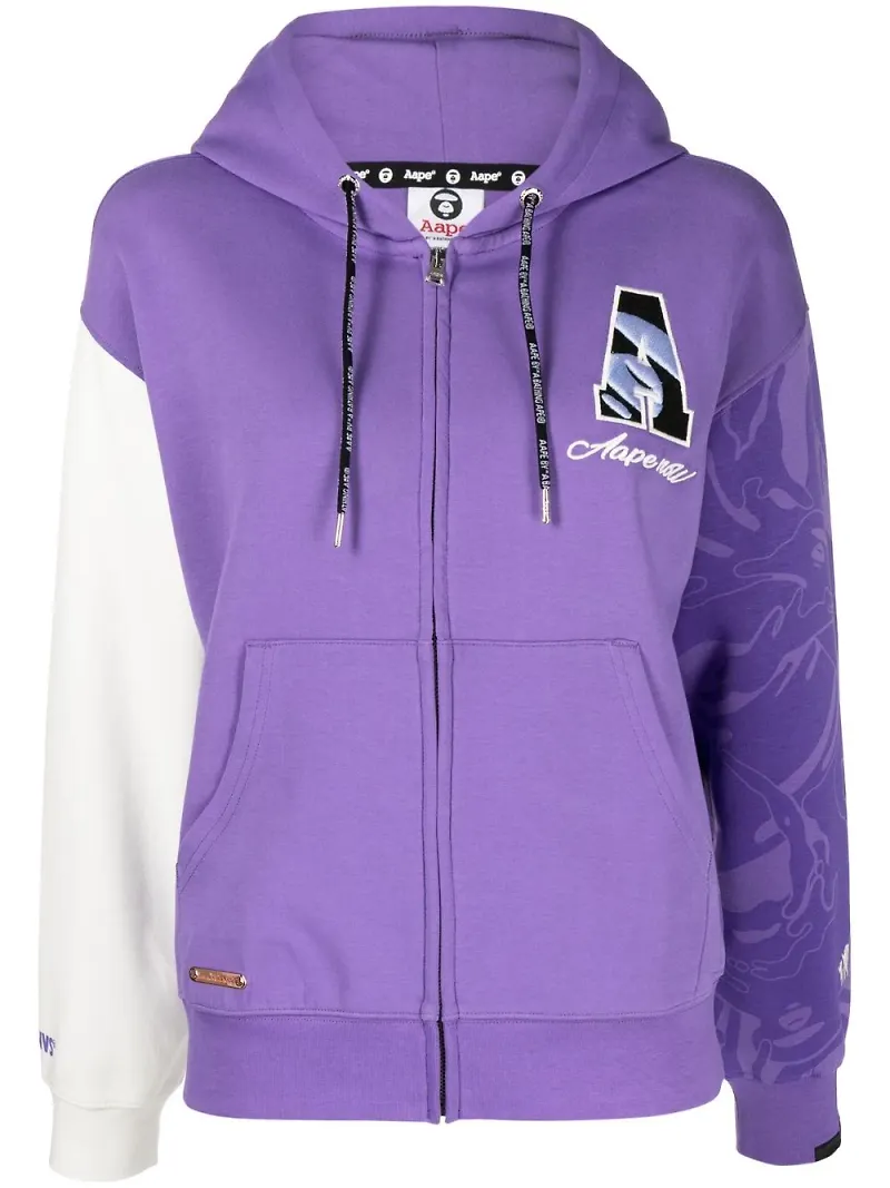 AAPE BY *A BATHING APE® hoodie med broderad logotyp - Lila