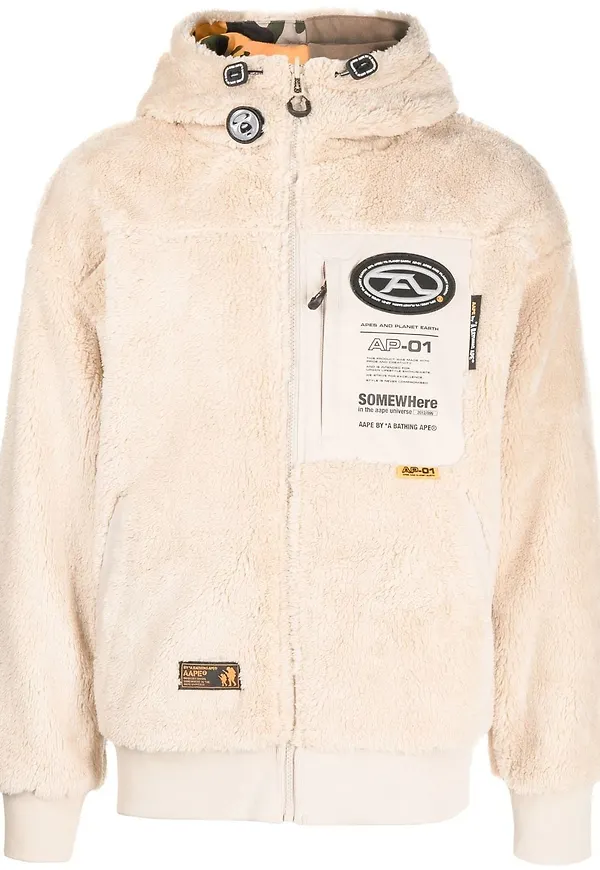 AAPE BY *A BATHING APE® hoodie med dragkedja - Brun