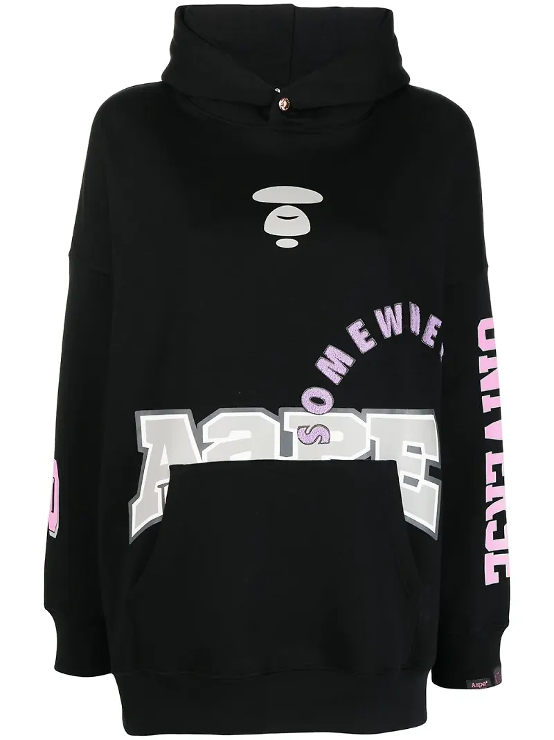 AAPE BY *A BATHING APE® hoodie med grafiskt tryck - Svart