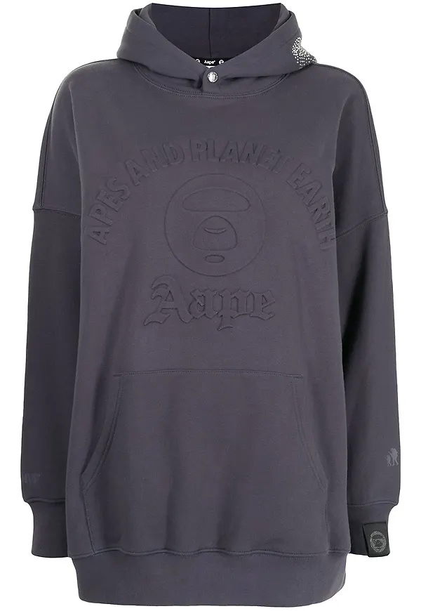 AAPE BY *A BATHING APE® hoodie med logotyp - Lila