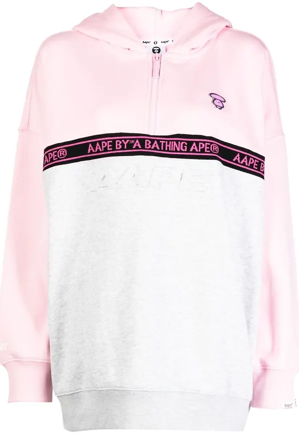 AAPE BY *A BATHING APE® hoodie med logotypband - Rosa