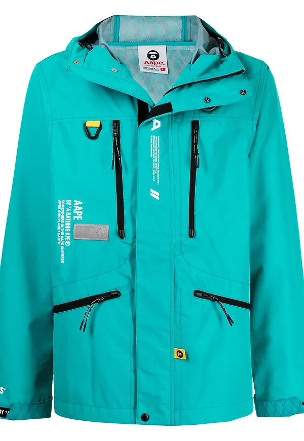 AAPE BY *A BATHING APE® jacka med huva - Grön