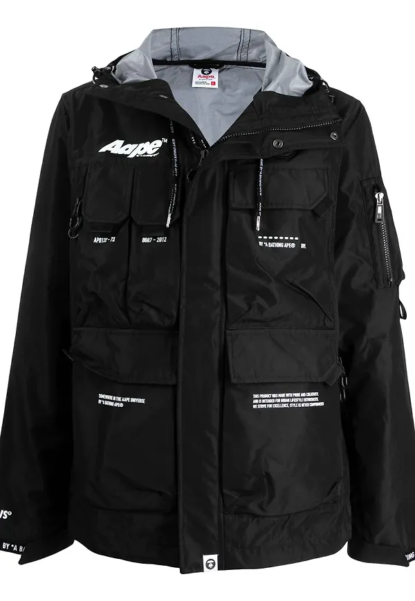 AAPE BY *A BATHING APE® jacka med huva - Svart