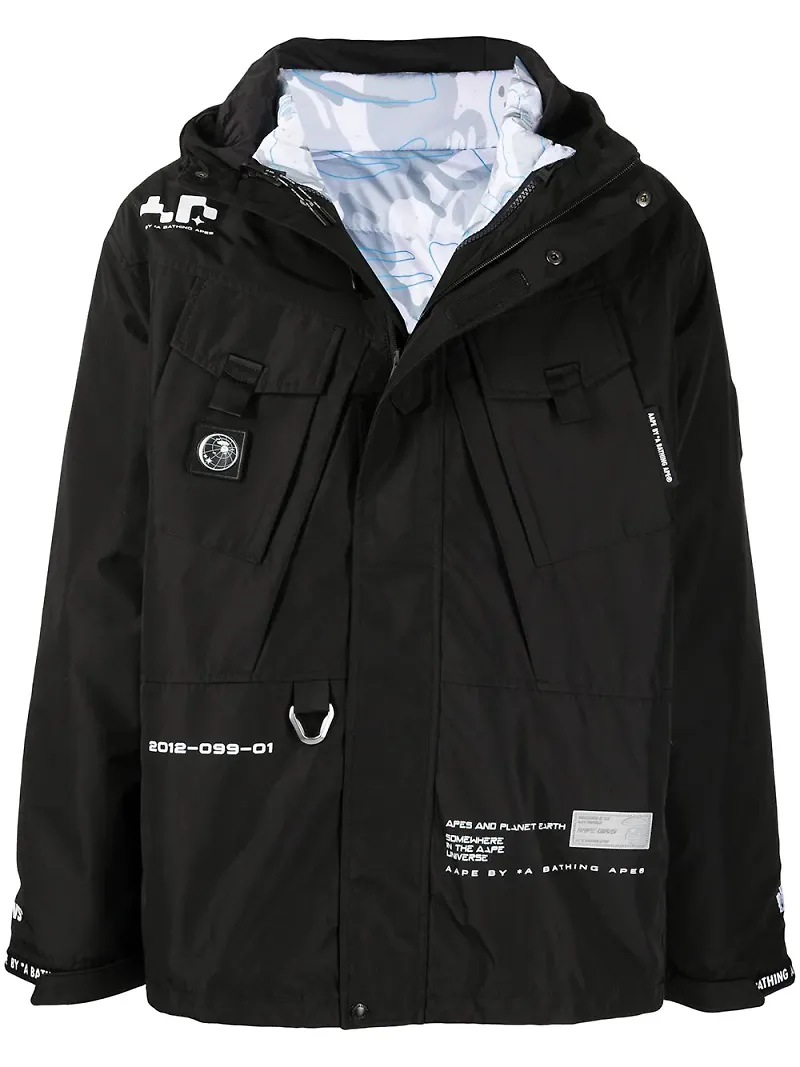 AAPE BY *A BATHING APE® jacka med huva - Svart