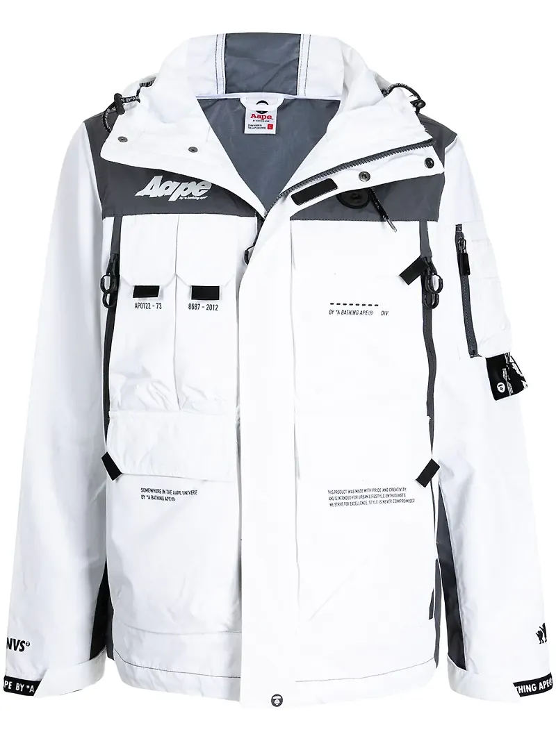 AAPE BY *A BATHING APE® jacka med huva - Vit