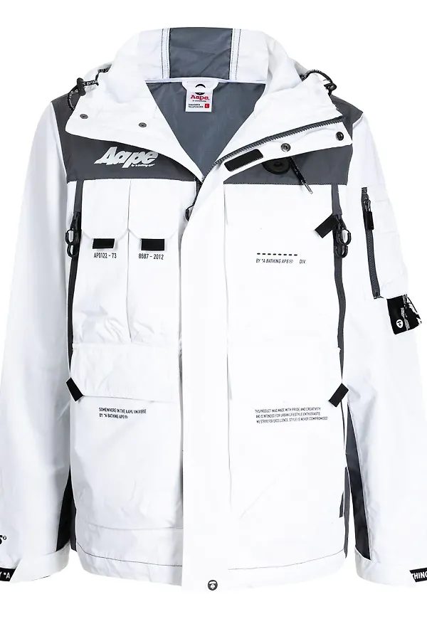 AAPE BY *A BATHING APE® jacka med huva - Vit