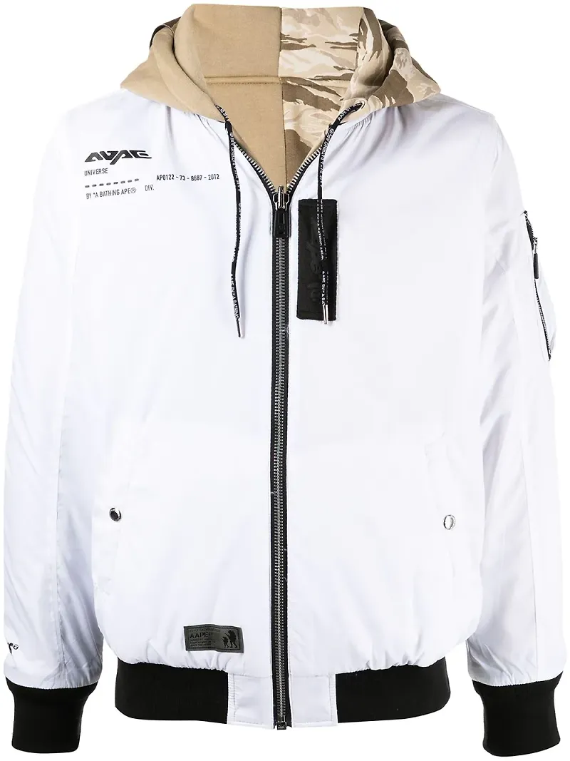 AAPE BY *A BATHING APE® jacka med huva - Vit