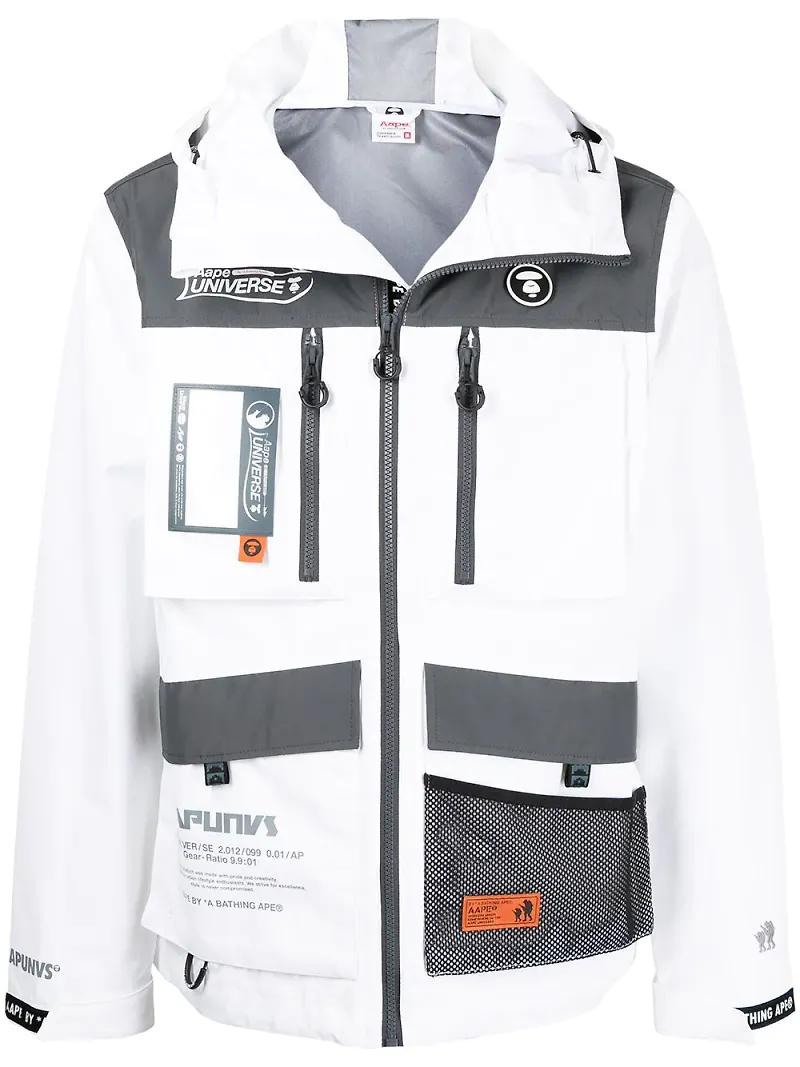 AAPE BY *A BATHING APE® jacka med huva - Vit