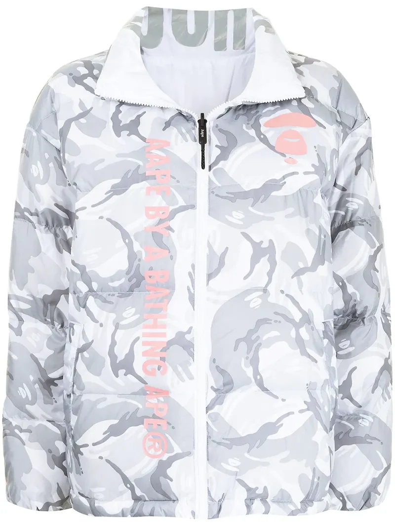 AAPE BY *A BATHING APE® kamouflagemönstrad puffjacka - Grå