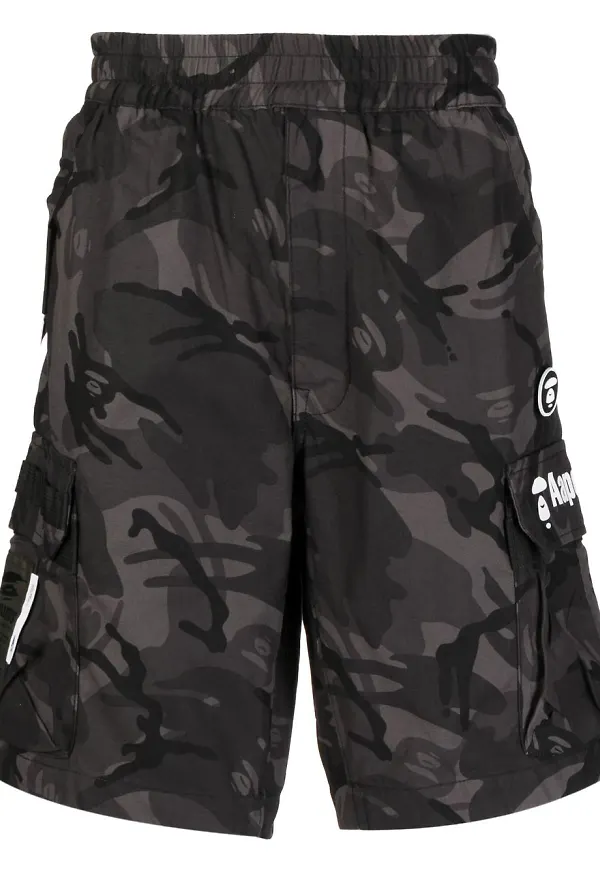 AAPE BY *A BATHING APE® kamouflagemönstrade cargoshorts - Svart