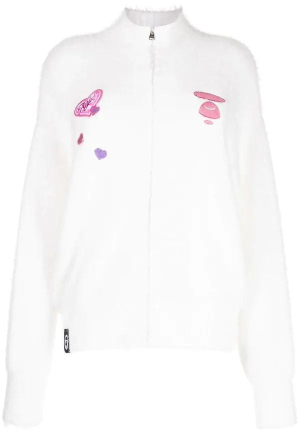 AAPE BY *A BATHING APE® kofta med trattformad krage - Vit