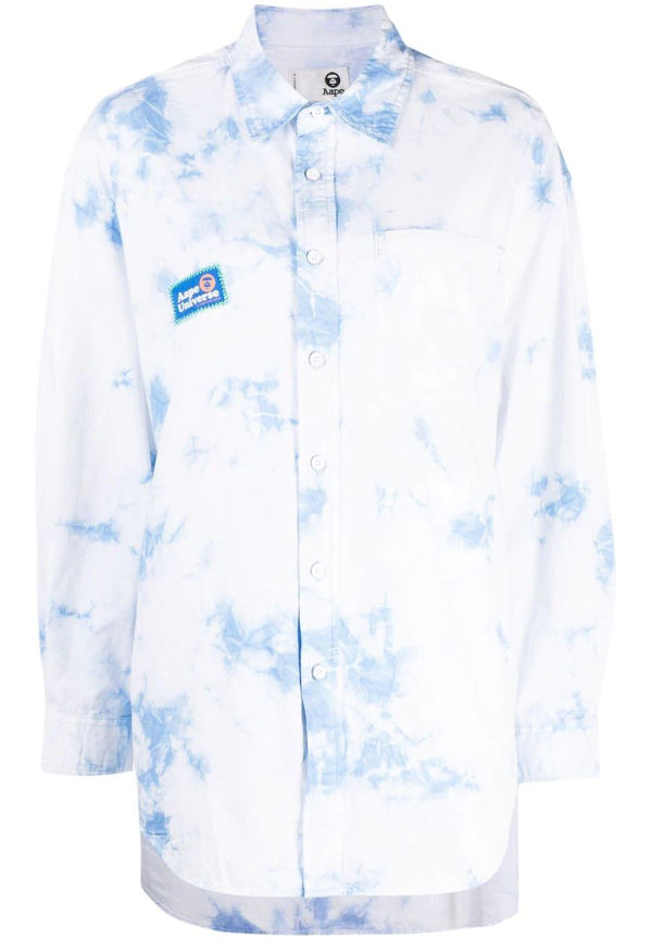 AAPE BY *A BATHING APE® långärmad skjorta med tryck - Vit