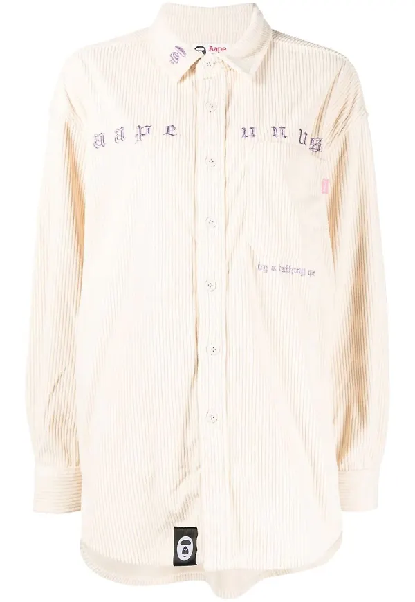 AAPE BY *A BATHING APE® manchesterskjorta med broderad logotyp - Neutral