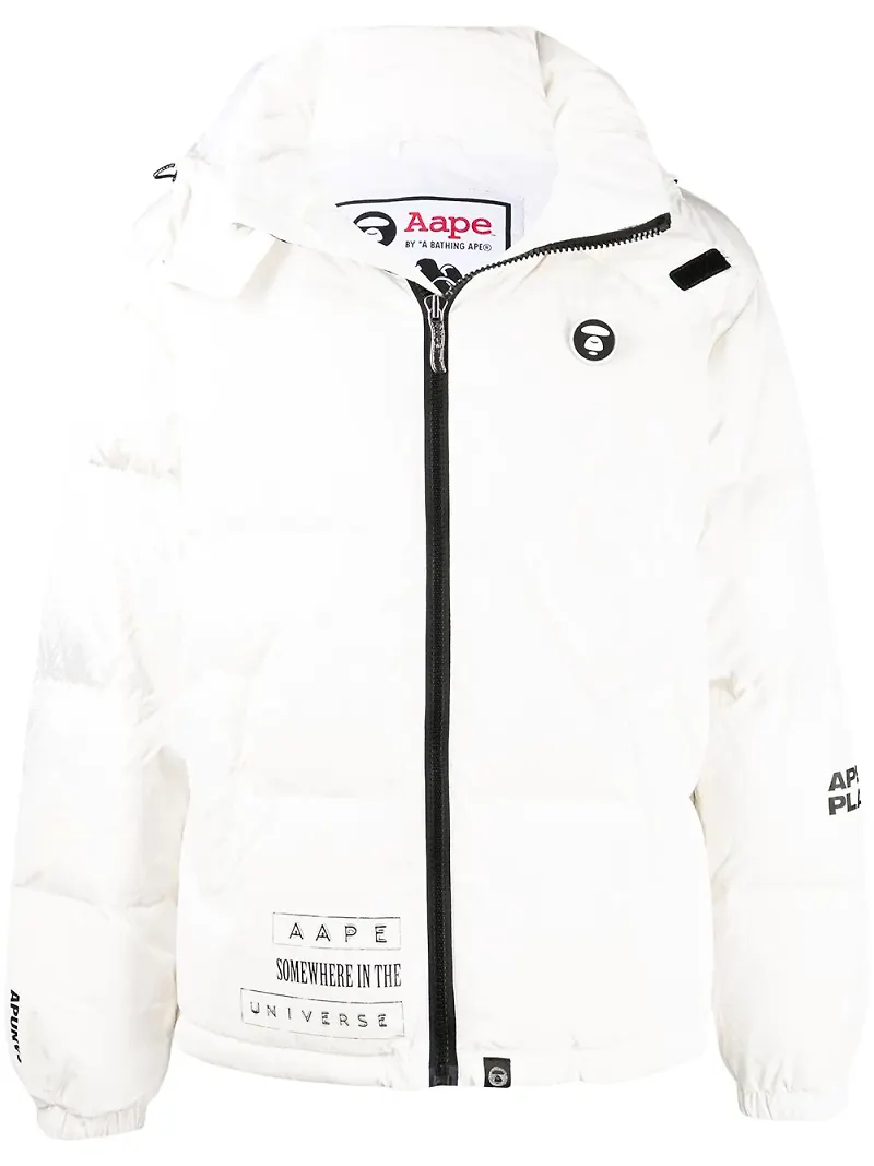 AAPE BY *A BATHING APE® puffjacka med logotypmärke - Vit