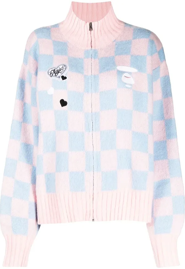 AAPE BY *A BATHING APE® rutig kofta med dragkedja - Rosa