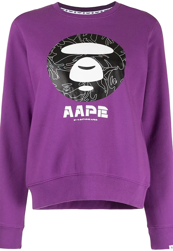 AAPE BY *A BATHING APE® sweatshirt med logotyp - Lila