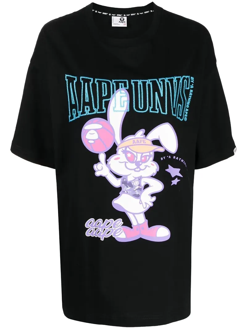 AAPE BY *A BATHING APE® t-shirt i oversize-modell - Svart