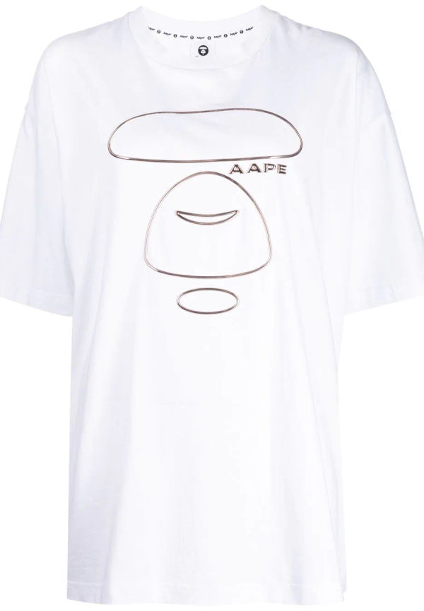 AAPE BY *A BATHING APEÂ® t-shirt i oversize-modell - Vit
