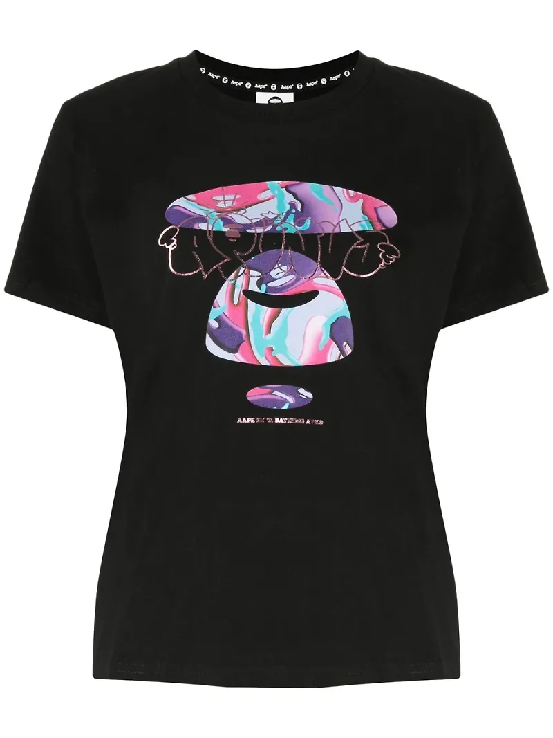AAPE BY *A BATHING APE® t-shirt med grafiskt tryck - Svart