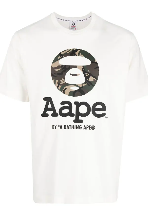 AAPE BY *A BATHING APE® t-shirt med logotyp - Vit