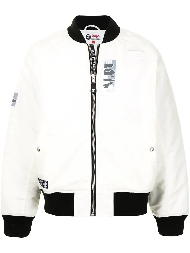 AAPE BY *A BATHING APE® vadderad bomberjacka - Vit