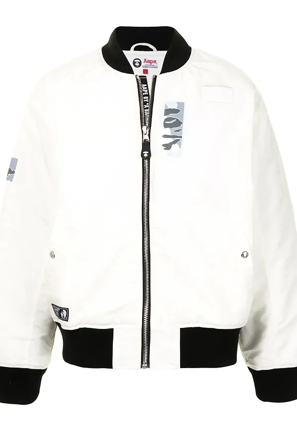 AAPE BY *A BATHING APE® vadderad bomberjacka - Vit