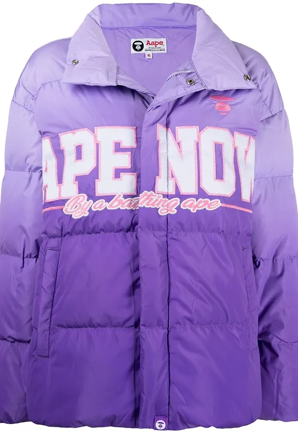 AAPE BY *A BATHING APE® vadderad jacka med tonad logotyp - Lila