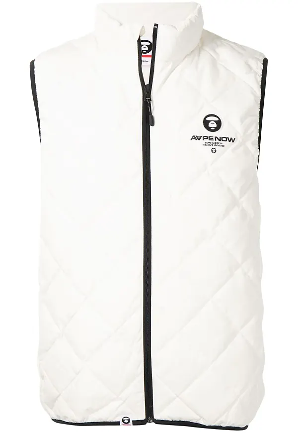 AAPE BY *A BATHING APE® vadderad väst med dragkedja - Vit