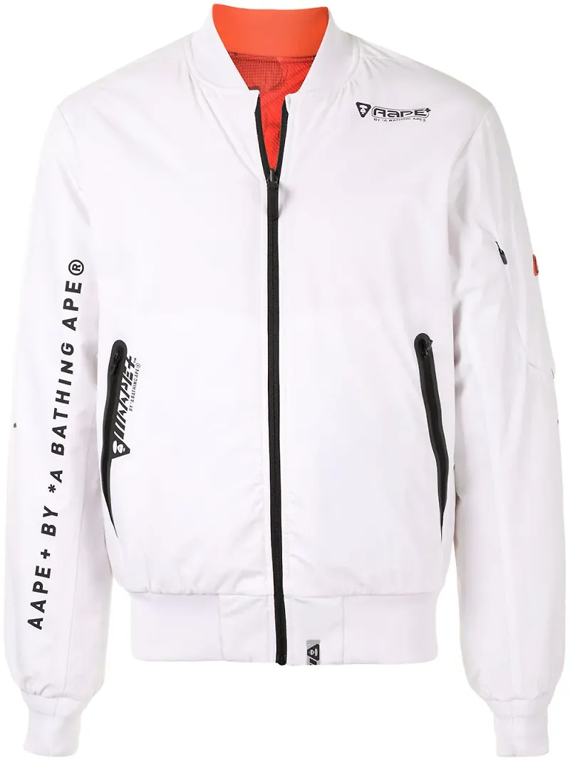 AAPE BY *A BATHING APE® vändbar kamouflagemönstrad jacka - Vit