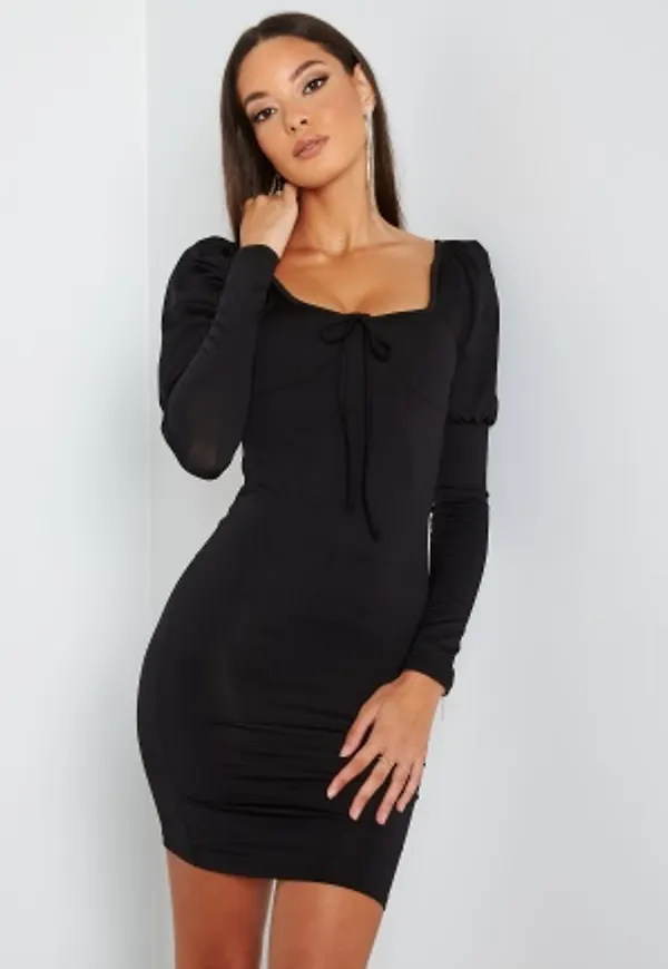 Chiara Forthi Moe puff sleeve dress Black S
