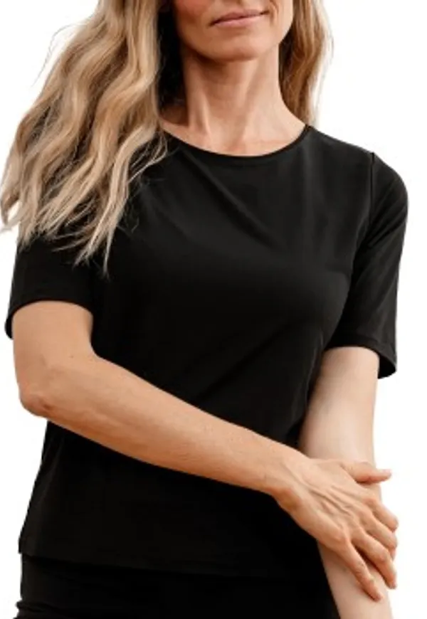 Abelle Ingrid Top Svart viskos X-Large Dam