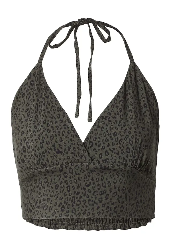 ABOUT YOU Topp 'Fenna' khaki / svart