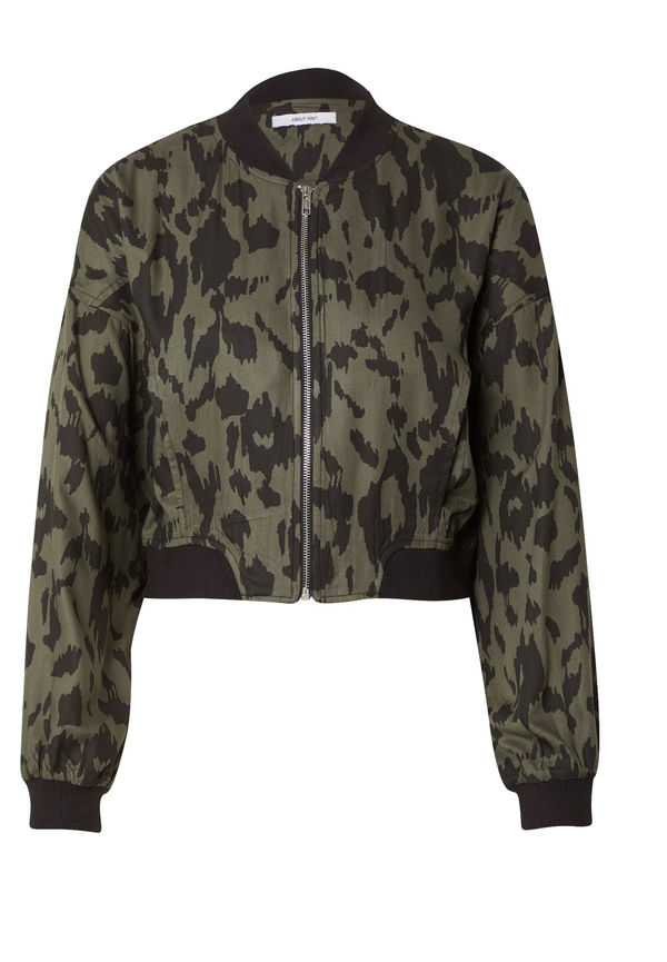 ABOUT YOU Övergångsjacka 'Chadia' khaki / svart