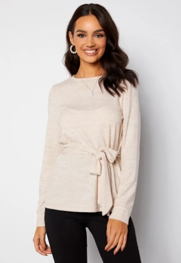 Happy Holly Beatrix belted top Beige melange 32/34