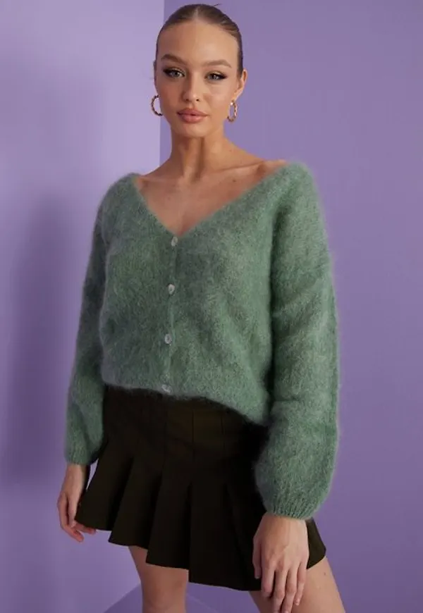 American Dreams Cornelia LS Cardigan Cardigans Green