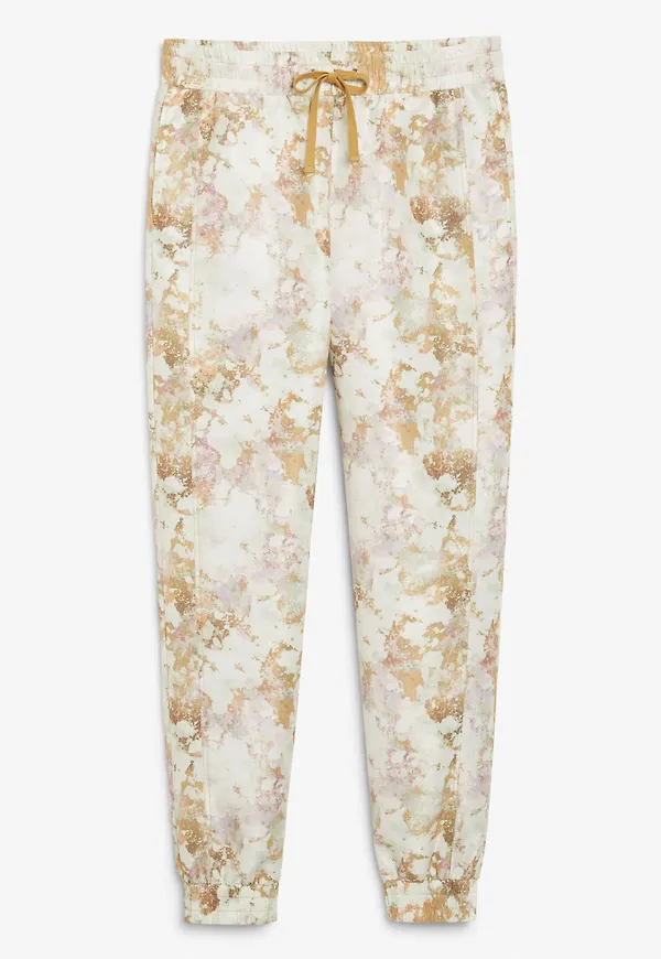Acid wash print sweatpants - Yellow