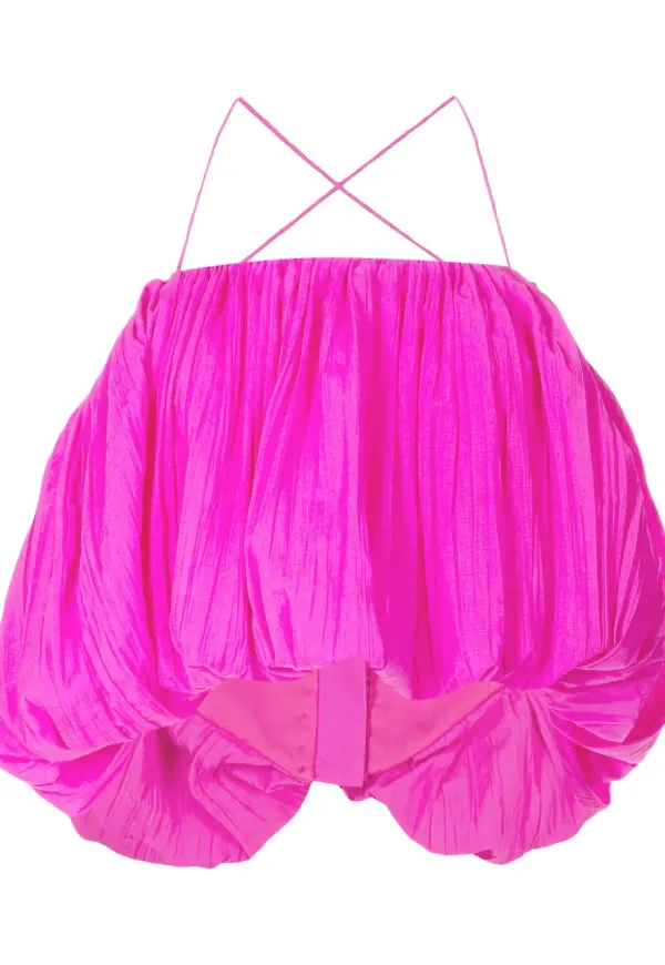 Acler Varley plisserad topp - Rosa