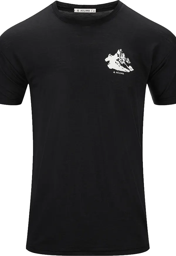 Aclima Men's Lightwool 140 Classic Tee Mountain Jet Black