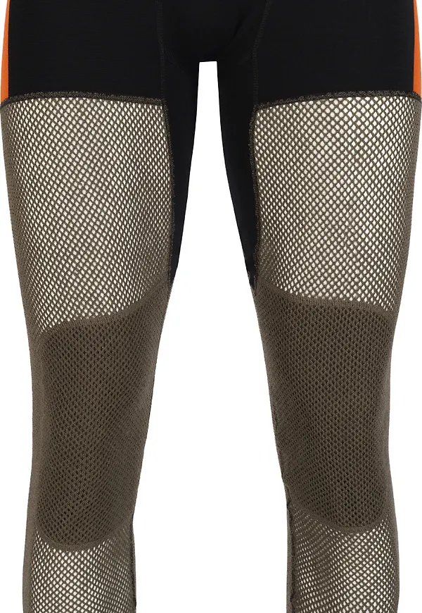 Aclima Men's WoolNet Hybrid Longs Jet Black/Tarmac/Gold Flame