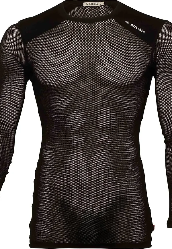 Aclima Men's WoolNet Light Crewneck Jet Black