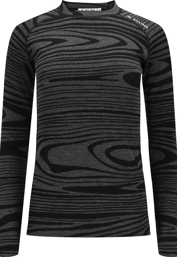 Aclima Women's WarmWool Crewneck Black Motion